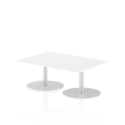 Italia 1200 x 800mm Poseur Rectangular Table White Top 475mm High Leg