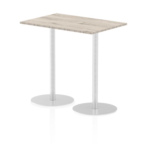 27217DY - Dynamic Italia 1200 x 800mm Poseur Rectangular Table Grey Oak Top 1145mm High Leg ITL0261
