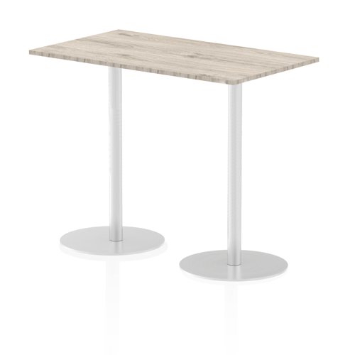 27462DY - Dynamic Italia 1400 x 800mm Poseur Rectangular Table Grey Oak Top 1145mm High Leg ITL0279