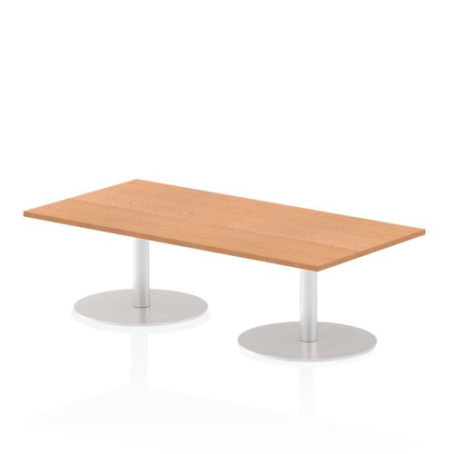 Italia 1600 x 800mm Poseur Rectangular Table Oak Top 475mm High Leg