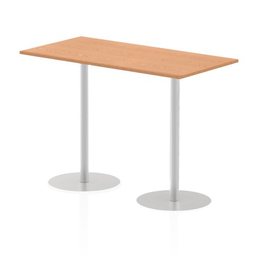 Italia 1600 x 800mm Poseur Rectangular Table Oak Top 1145mm High Leg