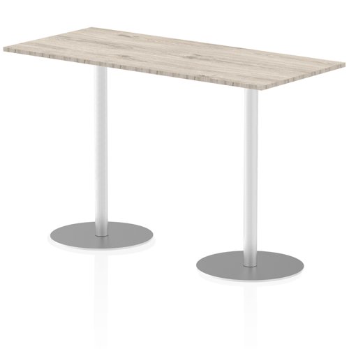 Italia 1800 x 800mm Poseur Rectangular Table Grey Oak Top 1145mm High Leg