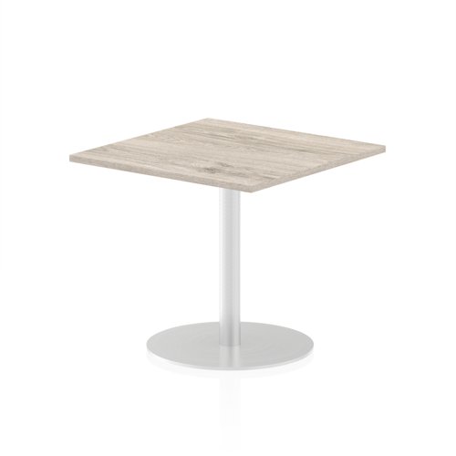 Dynamic Italia 800mm Poseur Square Table Grey Oak Top 725mm High Leg ITL0339