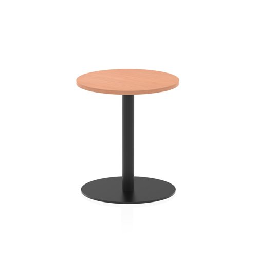 Italia 600mm Poseur Round Table Beech Top 720mm High Black Leg