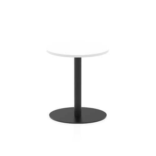 Italia 600mm Poseur Round Table White Top 720mm High Black Leg