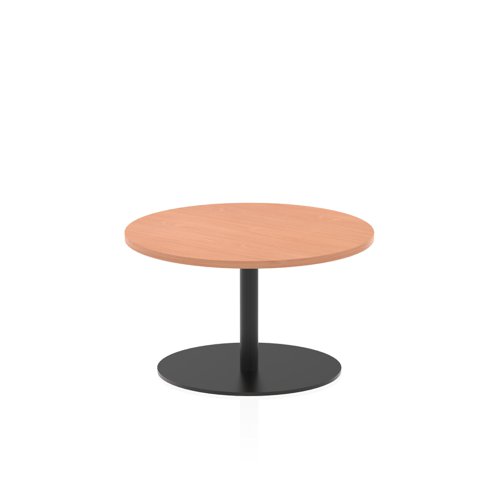 Italia 800mm Round Coffee Table Beech Top 475mm High Black Leg