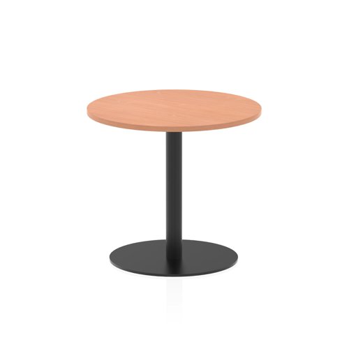 Italia 800mm Poseur Round Table Beech Top 720mm High Black Leg