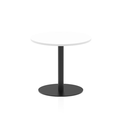 Italia 800mm Poseur Round Table White Top 720mm High Black Leg