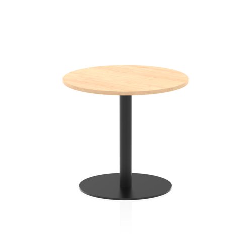 Italia 800mm Poseur Round Table Maple Top 720mm High Black Leg