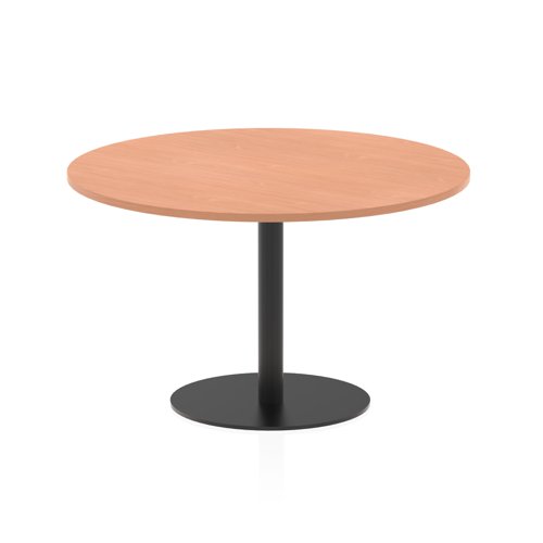 Italia 1200mm Poseur Round Table Beech Top 720mm High Black Leg