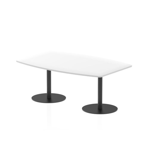 Italia 1800mm Poseur High Gloss Table White Top 725mm High Black Leg