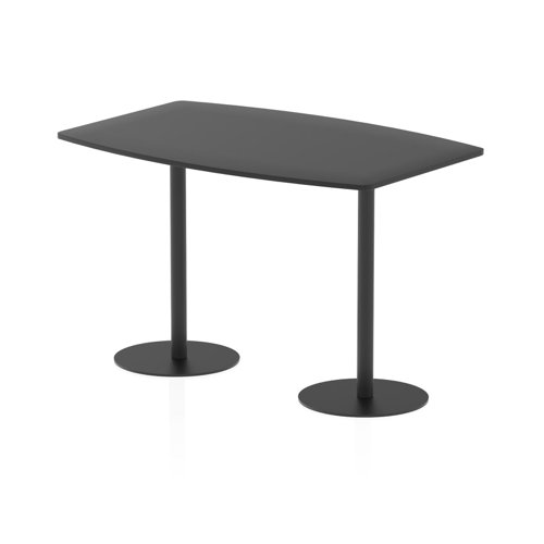 Italia 1800mm Poseur High Gloss Table Black Top 1145mm High Black Leg