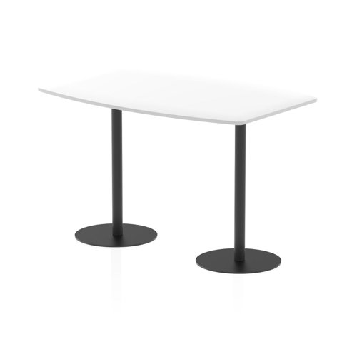 Italia 1800mm Poseur High Gloss Table White Top 1145mm High Black Leg