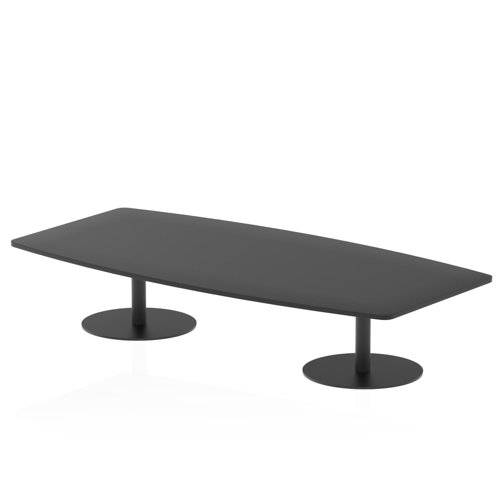 Italia 2400mm High Gloss Coffee Table Black Top 475mm High Black Leg