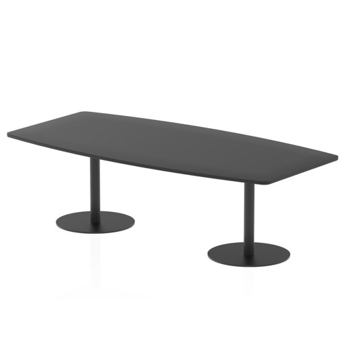 Italia 2400mm Poseur High Gloss Table Black Top 725mm High Black Leg