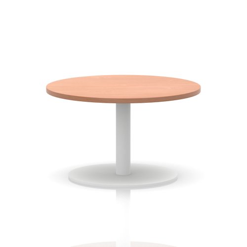 Italia 800mm Round Coffee Table Beech Top 475mm High White Leg