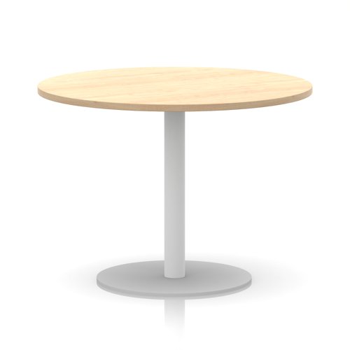 Italia 1000mm Poseur Round Table Maple Top 720mm High White Leg