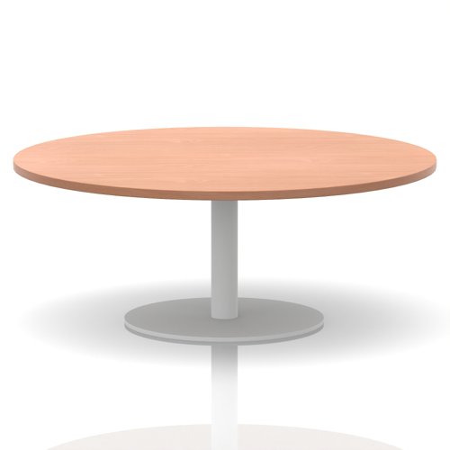 Italia 1200mm Round Coffee Table Beech Top 475mm High White Leg