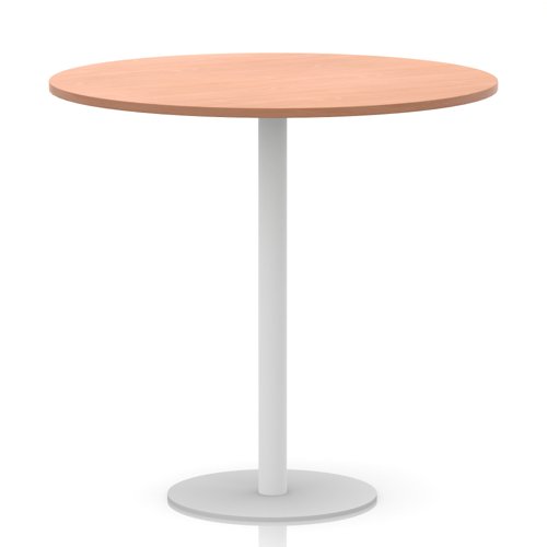 Italia 1200mm Poseur Round Table Beech Top 1145mm High White Leg