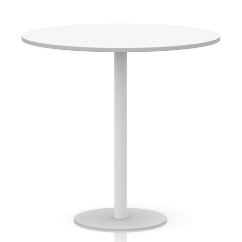 Italia 1200mm Poseur Round Table White Top 1145mm High White Leg