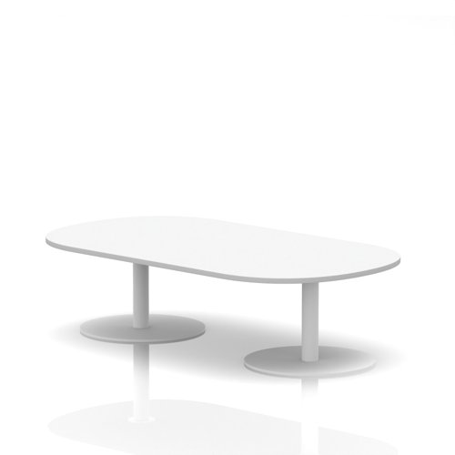 Italia 1800mm Boardroom Coffee Table White Top 475mm High White Leg