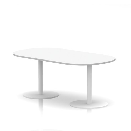 Italia 1800mm Poseur Boardroom Table White Top 720mm High White Leg