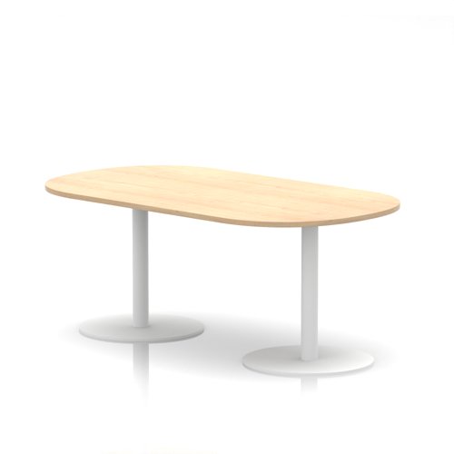 Italia 1800mm Poseur Boardroom Table Maple Top 720mm High White Leg