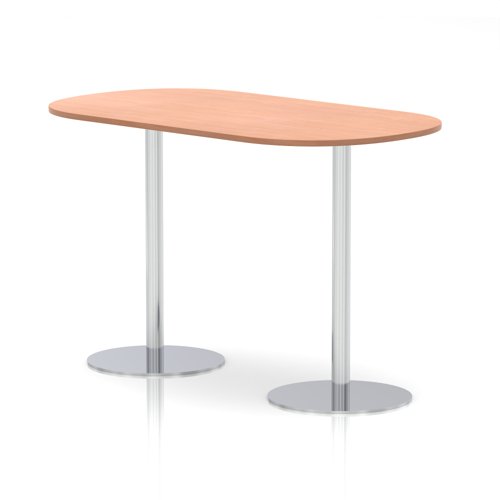 Italia 1800mm Poseur Boardroom Table Beech Top 1145mm High White Leg