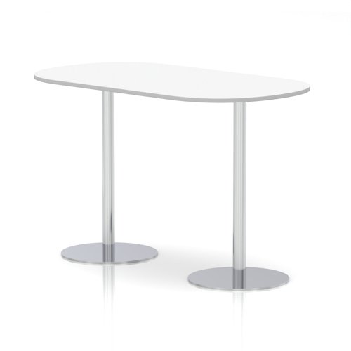 Italia 1800mm Poseur Boardroom Table White Top 1145mm High White Leg