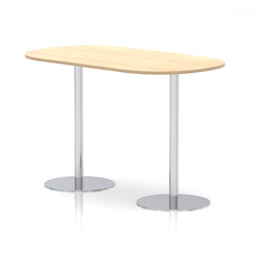 Italia 1800mm Poseur Boardroom Table Maple Top 1145mm High White Leg