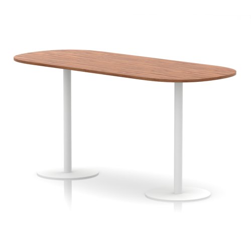 Italia 2400mm Poseur Boardroom Table Walnut Top 1145mm High White Leg