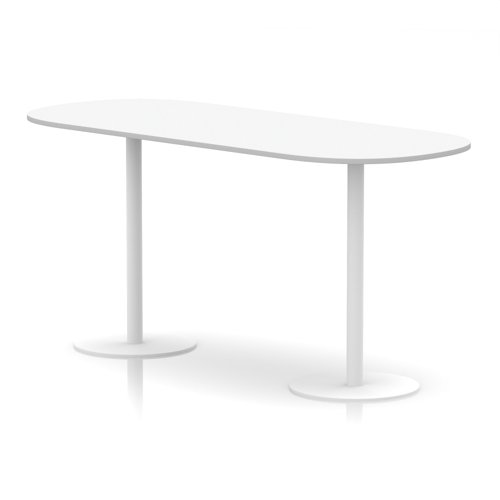 Italia 2400mm Poseur Boardroom Table White Top 1145mm High White Leg