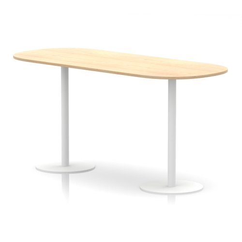 Italia 2400mm Poseur Boardroom Table Maple Top 1145mm High White Leg