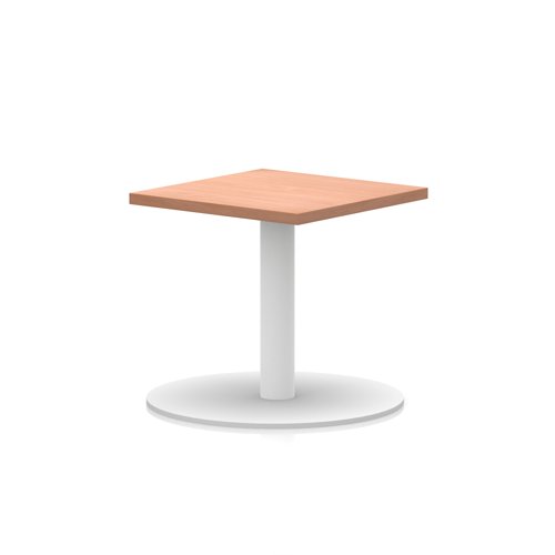 Italia 600mm Square Coffee Table Beech Top 475mm High White Leg