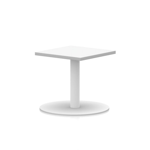 Italia 600mm Square Coffee Table White Top 475mm High White Leg