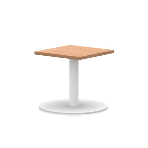 Italia 600mm Square Coffee Table Oak Top 475mm High White Leg