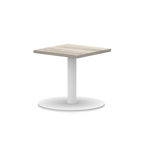 Italia 600mm Square Coffee Table Grey Oak Top 475mm High White Leg