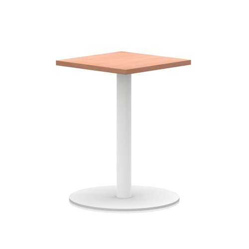 Italia 600mm Poseur Square Table Beech Top 720mm High White Leg