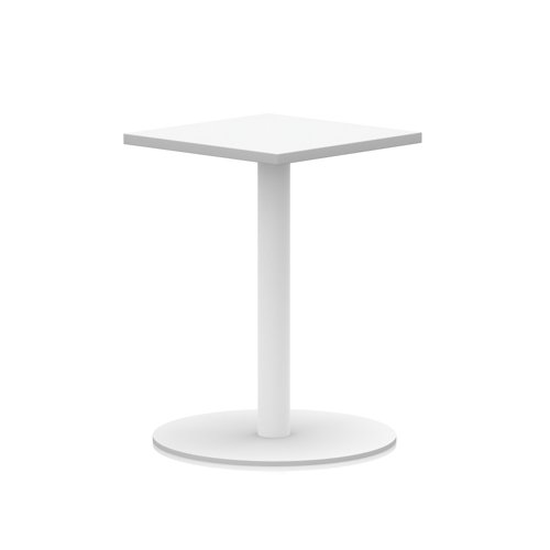 Italia 600mm Poseur Square Table White Top 720mm High White Leg