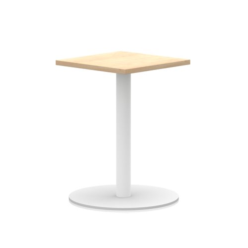 Italia 600mm Poseur Square Table Maple Top 720mm High White Leg