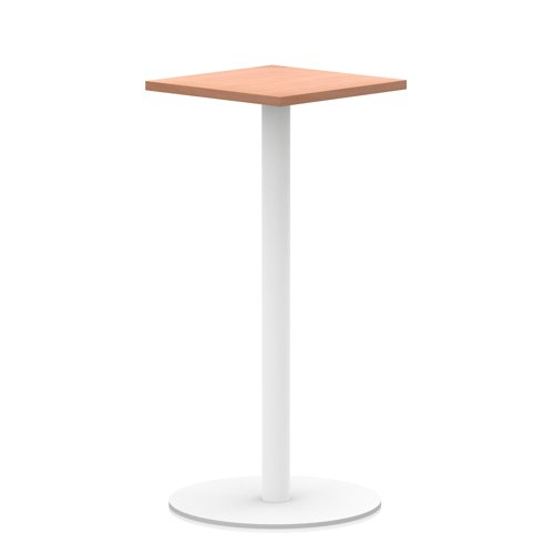 Italia 600mm Poseur Square Table Beech Top 1145mm High White Leg