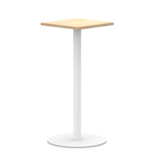 Italia 600mm Poseur Square Table Maple Top 1145mm High White Leg