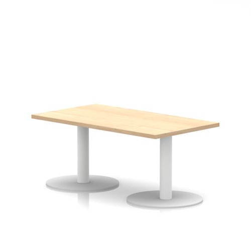 Italia 1200 x 600mm Rectangular Coffee Table Maple Top 475mm High White Leg
