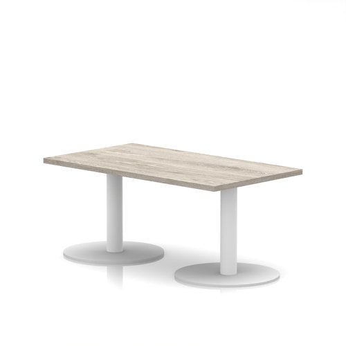 Italia 1200 x 600mm Rectangular Coffee Table Grey Oak Top 475mm High White Leg