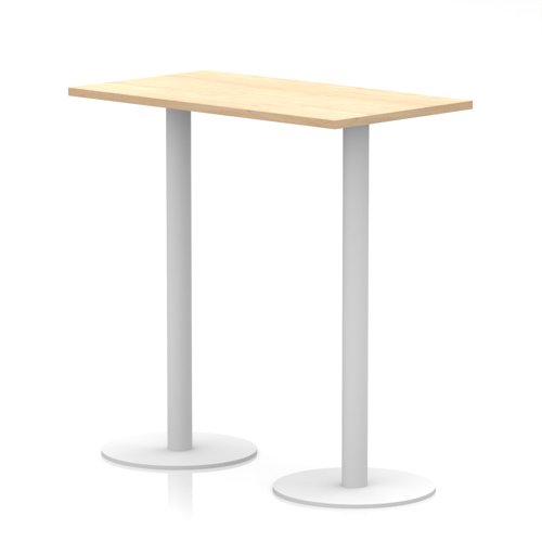 Italia 1200 x 600mm Poseur Rectangular Table Maple Top 1145mm High White Leg