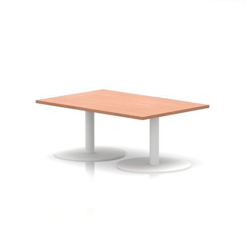 Italia 1200 x 800mm Rectangular Coffee Table Beech Top 475mm High White Leg