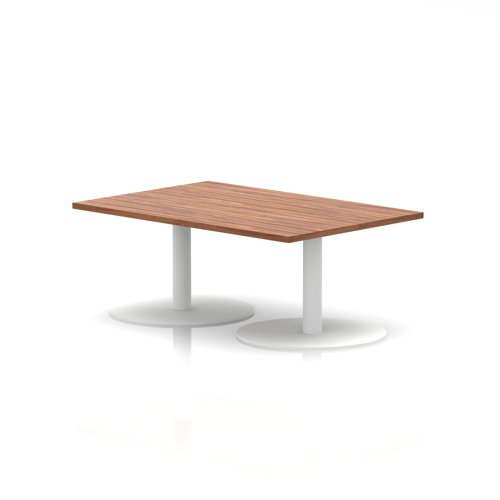 Italia 1200 x 800mm Rectangular Coffee Table Walnut Top 475mm High White Leg
