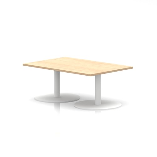 Italia 1200 x 800mm Rectangular Coffee Table Maple Top 475mm High White Leg