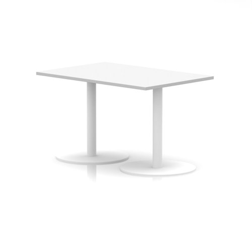Italia 1200 x 800mm Poseur Rectangular Table White Top 720mm High White Leg