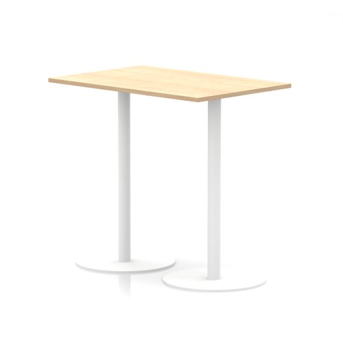 Italia 1200 x 800mm Poseur Rectangular Table Maple Top 1145mm High White Leg